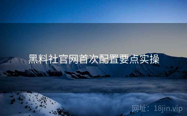 黑料社官网首次配置要点实操  第2张